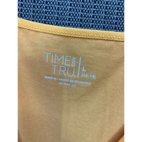 Time And Tru Woman's Size L (12-14) Orange Tank Top Cami Adjustable Straps - Picture 3 of 7